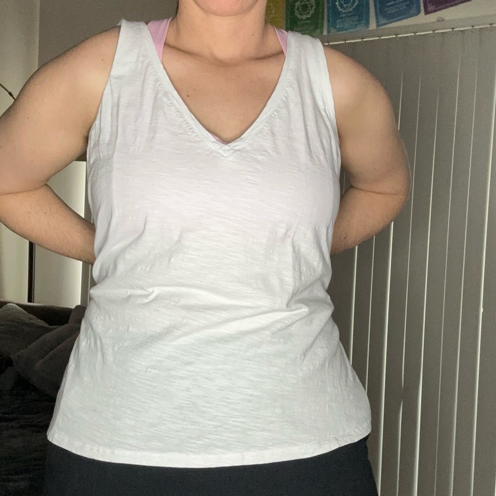 Boden White Fitted Sleeveless Tank Top